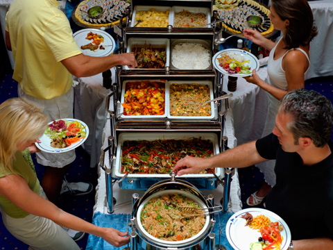 Buffet picture of food