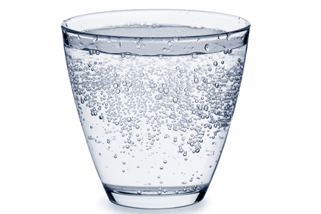 glass of sparkling water 