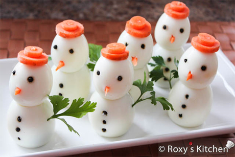 Egg Snowmen recipe from Roxy's Kitchen