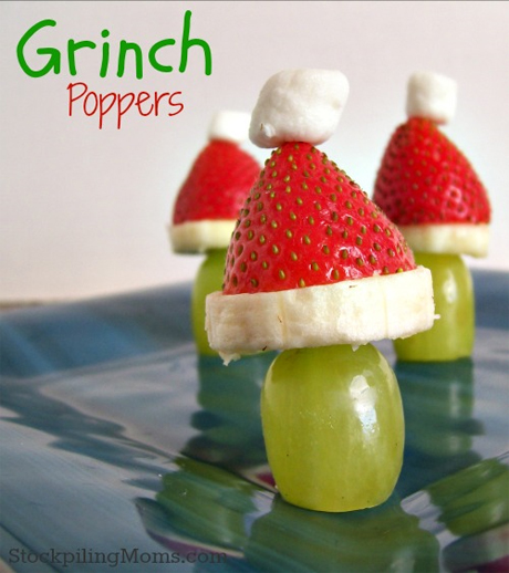 Grinch Fruit Kabobs from Momables